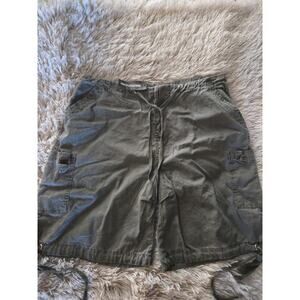 Pretty Little Things Womens Woven Pocket Cargo Longline Shorts Khaki Drawstring